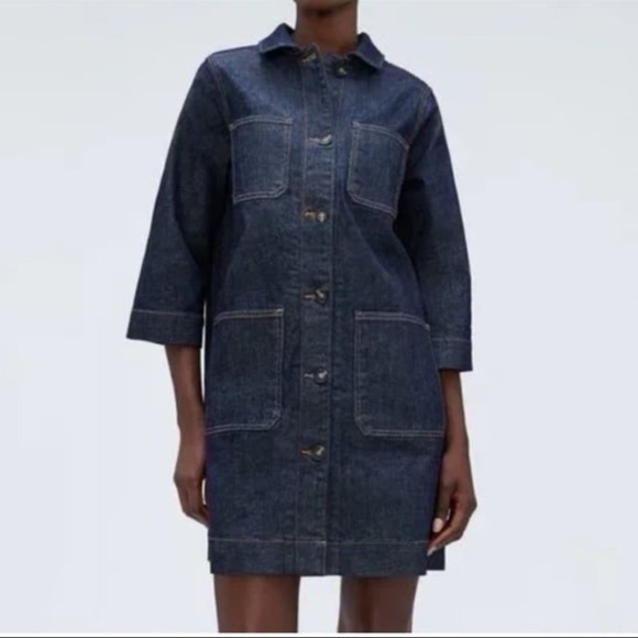Everlane Denim Chore Dress Jacket - Picture 1 of 7
